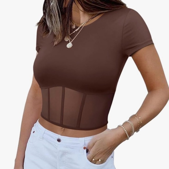 Chic Nation Chocolate Sheer Bodysuit - Picture 1 of 2